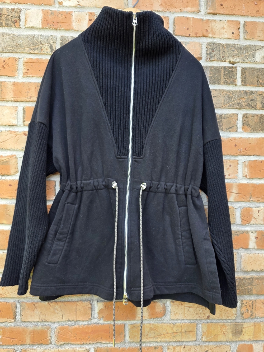 Varley Black Zip-Up Drawstring Utility Jacket - Picture 7 of 16